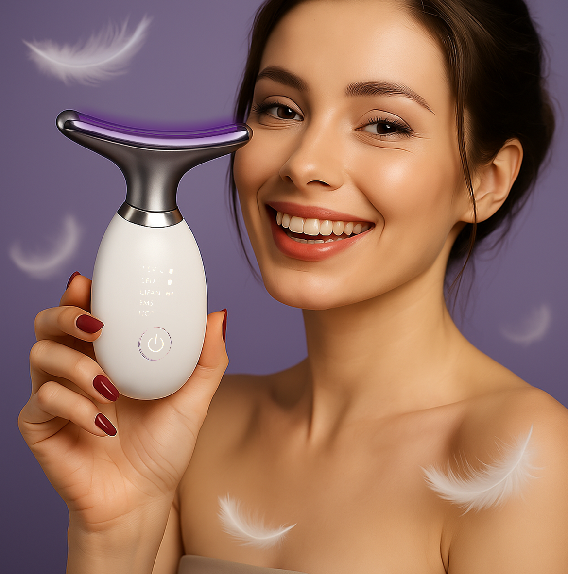 Уред за масажа на лице во 7 бои